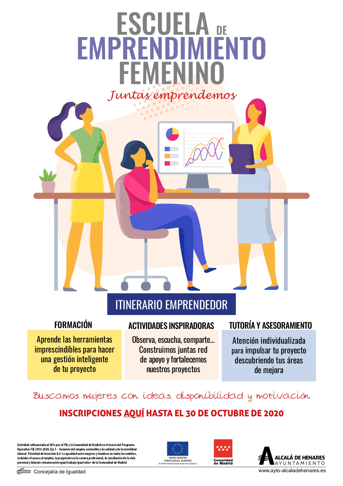 Cartel Escuela de Emprendimiento de Juntas Emprendemos